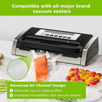 [2025 Upgraded] Bonsenkitchen 3 Rolls 11" x 16' + 3 Rolls 8" x 16' Vacuum Sealer Bags for Food with a Color Box, Easy to Stor