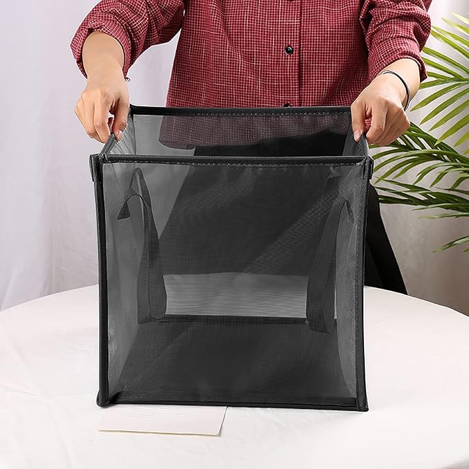 SOUJOY 4 Pack Popup Laundry Hamper, Collapsible Mesh Laundry Baskets with Handles, Foldable Clothes Hamper, Easy to Open, Por