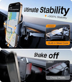 VICSEED Military-Grade Sturdy Car Phone Holder Mount, Upgraded Anti Shake Metal CD Slot & Air Vent Thick Case Friendly Phone Mount for Car Fit for iPhone 17 16 15 Samsung All Phones