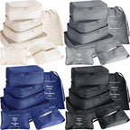 28 Pcs Packing Cubes Packing Organizers Luggage Organizer Bags Foldable Travel Luggage Cubes Suitcases Organizer Bags (Dark C