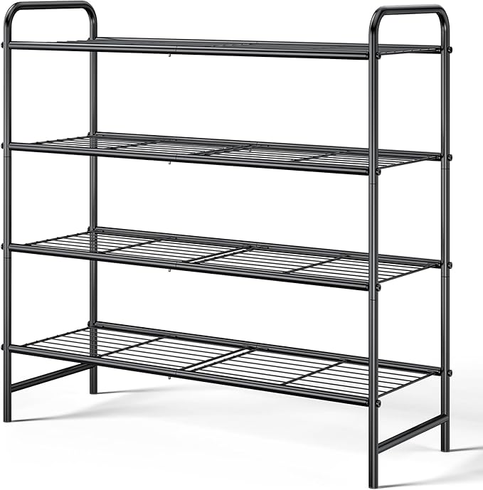 Kitsure Shoe Rack - Stainless Steel Shoe Organizer, Sturdy Shoe Rack for Closet and Front Door Entrance, Free Standing Shoe S