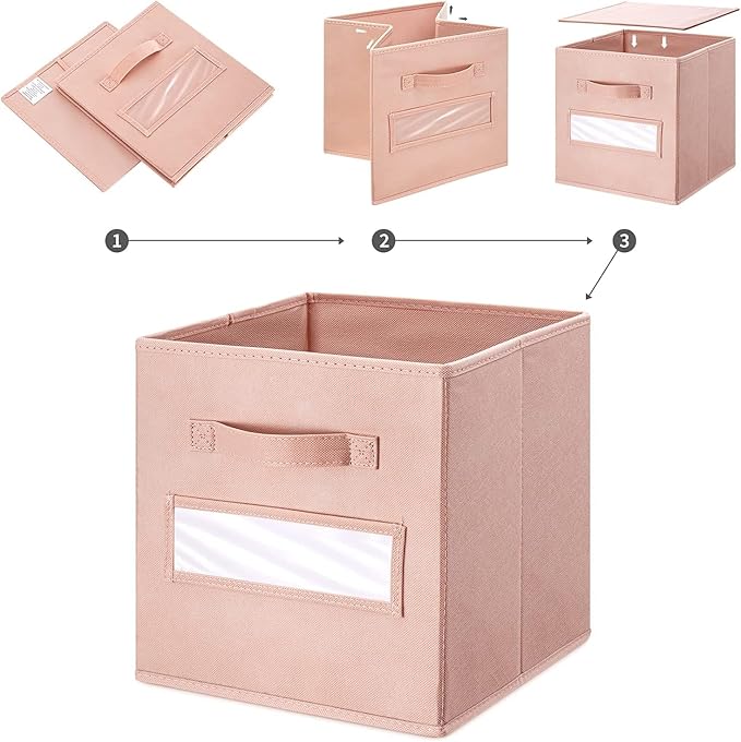 artsdi 13x13x13 storage cube bins(Set of 10) Fabric storage cubes with 10 Labels Window Cards & a Pen, storage cubes 13x13, C