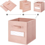 artsdi Fabric storage cubes (Set of 8) 11 Inch Cube Storage Bin, Cube storage with 8 Labels Window Cards & a Pen, Foldable cu