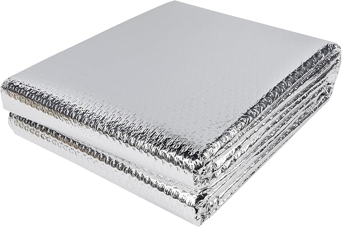 winemana Window Insulation Roll, 48IN x 10FT Reflective Heat Shield Bubble Film, Double-Sided Aluminum Foil Insulation, Weatherproof Garage Door Cover for Windows, RV, Basement, Winter & Summer