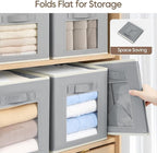 Homsorout Storage Cube 11 Inch - Cube Storage Bins with Window, Closet Storage Baskets with Handle, Fabric Bins for Closet, S