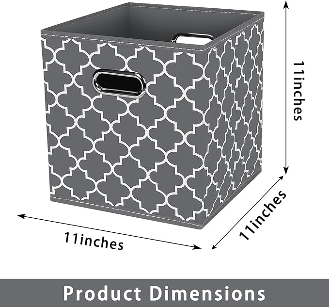 Fabric storage bins Cubes, Fabric Cube Organizer with Handle, Foldable Cube Bins for Cloth or Accessary Storage, 11x11x11, Se