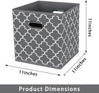 Fabric storage bins Cubes, Fabric Cube Organizer with Handle, Foldable Cube Bins for Cloth or Accessary Storage, 11x11x11, Se