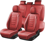 Coverado Car Seat Covers Full Set, Nappa Leather Seat Covers for Cars, Car Seat Protector Car Seat Cushion, Front and Back Se