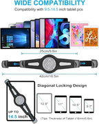 woleyi Car Truck Seat Rail Large Tablet Mount, Car Floor Bolt Tablet Holder Stand with 360° Rotation Foldable Arm for iPad Pro 12.9/Air, Galaxy Tabs, Surface Pro/Go, Kindle Fire and 9.5-14.5" Tablets