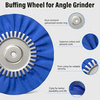BURMONG 8" Airway Buffing Wheels for 4.5" Angle Grinder, 9PCS Buffer Polisher Wheel for Car, Aluminum Metal Polishing Wheel Pad and Compound Kit for Mirror Finish (5/8" Arbor Hole)