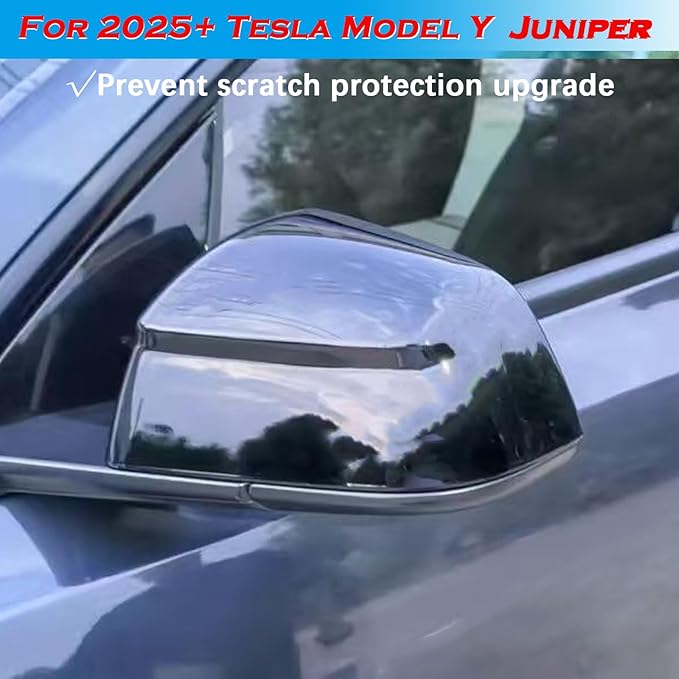 YHCDSEA Rearview Mirror Guard Cover for Tesla Model Y Juniper, Side Mirror Cover Exterior Accessories fit for Model Y Juniper 2025 2026 (Glossy Black)