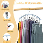 Volnamal Legging Organizer for Closet, Metal Yoga Pants Hanger w/Rubber Coated 4 Pack w/10 Clips Hold 40 Leggings, Hangers Sp