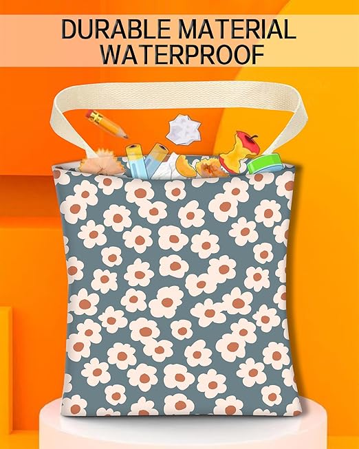 Car Garbage Can, Car Trash Bag, Car Garbage Bag, Hanging Car Trash Can for Car Accessories, Vehicle, Travelling, Camping, Cute Car Back Seat Organizer, Cute Grey Flowers