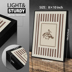 Vintage Western Black Framed Wall Art Striped Rodeo Decor Southwest Cowboy Poster Canvas Prints Retro Stamp Mid West Mid Cent