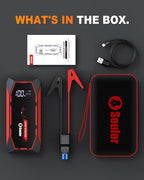 Jump Starter, 5000A Battery Jumper Starter Portable, Car Battery Jump Starter, Power Booster Pack 12V Lithium Jump Box with Jumper Cable and LED Lights (All Gas / 12L Diesel Engines)