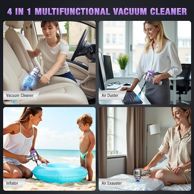 Car Vacuum Portable Cordless 18000PA High Power Mini Vacuum Cleaner Hand Vacuum Cordless Rechargeable, with with Brushless Mo
