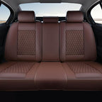 Coverado Leather Rear Seat Covers for Cars, Waterproof Back Seat Cover, Universal Automotive Seat Cushion Protector for Most 