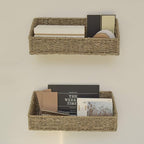 StorageWorks Woven Wall Baskets for Storage, Seagrass Baskets for Shelf, Wall Storage for Kitchen and Bathroom, Hanging Baske