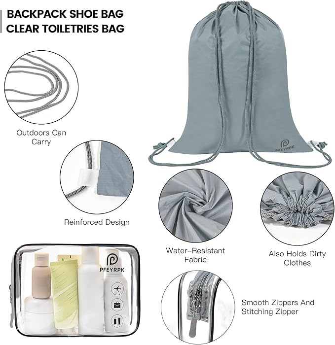 PFEYRPK Lightweight Compression Packing Cubes for Suitcases, Compressible Expandable Travel Packing Organizer with Clear Toil