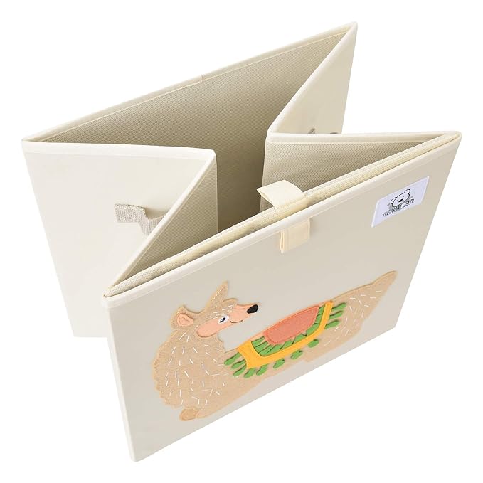 CLCROBD Foldable Animal Cube Storage Bins Fabric Toy Box/Chest/Organizer for Toddler/Kids Nursery, Playroom, 13 inch (Alpaca)