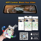3 Channel Mirror Dash Cam with 4K+Inside 1080P+ 1080P 10 Inch Triple Rearview Mirror Camera, Night Vision, G-Sensor, Reverse 