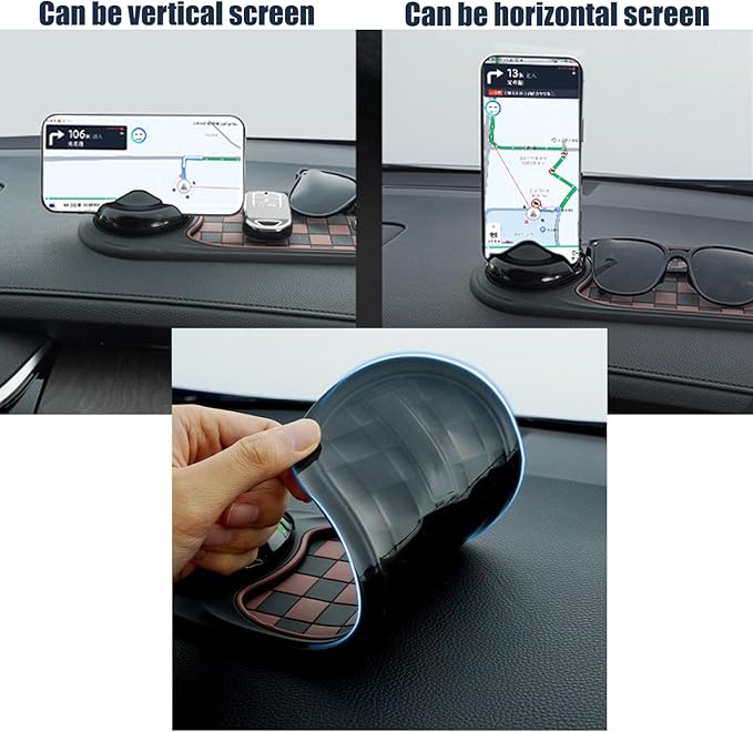 2026 Upgrade Anti Slip Mat for Car Dashboard,Multifunction Car Anti-Slip Mat Auto Phone Holder,Car Antis Slips Mats with Temp