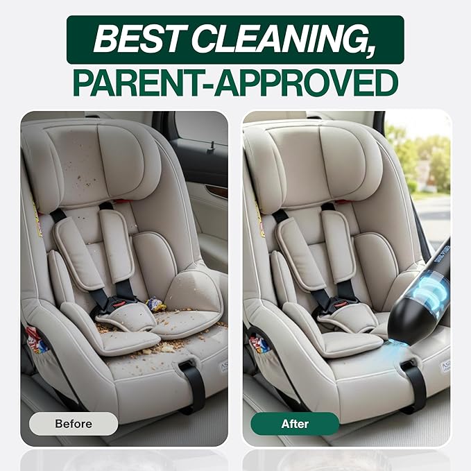 Portable Cordless Car Vacuum, 15000Pa High Suction Handheld Vacuum Cleaner, 2-in-1 Vacuum & Blower, with 4 Attachments & Port