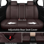 Nappa Leather Car Seat Covers Full Set, Brown Car seat Protector 5 Seats, Waterproof Car Seat Cushion, Universal Automotive S