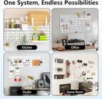 White Pegboard Combination Kit, Wall Organizer Pegboard, Modular Hanging, Peg Boards and Accessories Modular Hanging, Garage 