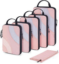 BAGSMART Compression Packing Cubes, 6 Set/4 Set/2 Set Travel Packing Cubes for Carry on Suitcases, Compression Suitcase Organ