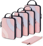 BAGSMART Compression Packing Cubes, 6 Set/4 Set/2 Set Travel Packing Cubes for Carry on Suitcases, Compression Suitcase Organ