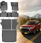 Floor Mats for Mitsubishi Outlander Sport 2011-2024, Outlander Sport Floor Mats Custom Fit Floor Liners & Seatback Mat & Cargo Liner, TPE Non-Slip Waterproof Summer Winter Outlander Mats Accessories