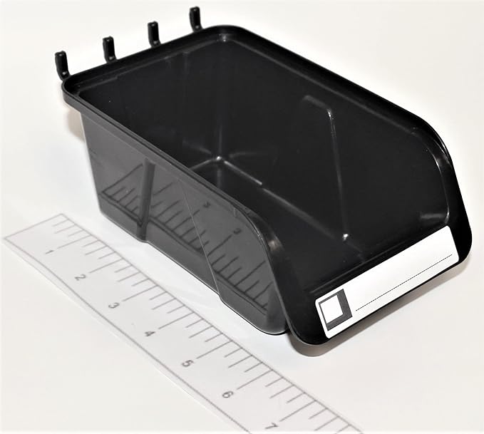 WallPeg Peg Board Bin Kit - 5 Large Black PEGBOARD Bins - Pegboard Parts Storage Craft Organizer Tool Peg Board Workbench Bin