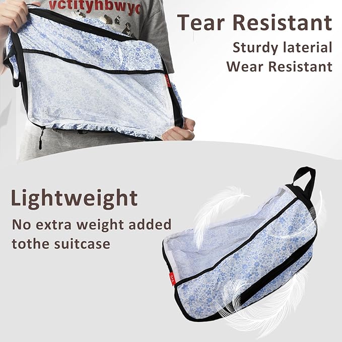 U+U 4 Set Compression Packing Cubes - Ultralight Travel Organizers, Space-Saving Suitcase Organizer, Expandable Packing Cubes