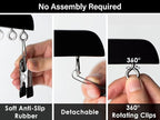 StorageWorks Hat Rack, Closet Organizer and Storage for Baseball Caps,Set of 2 with 10 Adjustable Stainless Steel Clips, Fits