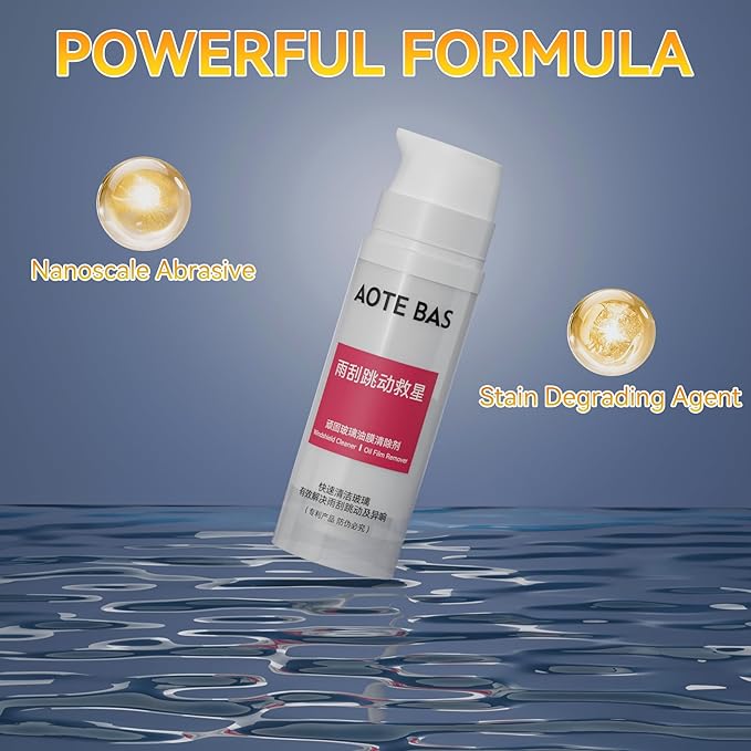 Windshield Cleaner Oll Film Remover & Rain Repellent for Car- Abrasive Glass Cleaner Remove- Oily Stains & Remains of Other C