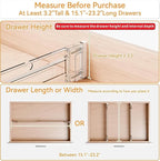 Yieach 8 Pack Clear Expandable Deep Drawer Separators From 15 to 21'' - 3.2 Inch Tall Acrylic Drawer Dividers for Clothes,Dre