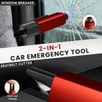 4PCS Window Breaker Seatbelt Cutter Car Safety Hammer, 2-in-1 Glass Breaker and Seat Belt Cutter with Test Glass, Underwater 