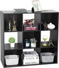 SUPER DEAL 9 Cube Open Shelf Bookcase 3 Tier Bookshelf Wood Cabinet Storage Organizer Display Shelves with 5 Removable Back P
