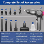 Car Vacuum，Handheld Car Vacuum Cleaner Cordless，20000Pa Vacuum Portable Cordless Powerful 120W Brushless Motor & 60 Min Runti