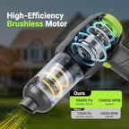 Cordless Car Vacuum Cleaner, 36000PA High Power Suction, 120W Portable Handheld Vacuum with 2×3.0Ah Batteries, Multi-Nozzle A