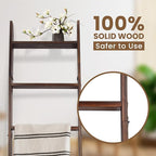 Blanket Ladder, 6-Tier Wooden Quilt Stand, Decorative Ladder Shelf, Leaning Shelf, Wall Leaning Blanket Ladder Towel Storage 