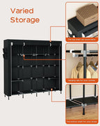 CASAMAYA Portable Closet, 66.9 Inch Large Capacity Wardrobe Closet with Cover, Clothes Storage Organizer with Shelves and 4 H