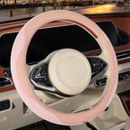 14 inch Steering Wheel Cover for Prius Civic, Nappa Microfiber Leather Non-Slip Breathable Fabric, Warm in Winter and Cool in