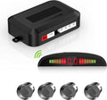 EKYLIN Wireless Car Parking Sensor, Reverse Radar System with 4 Parking Sensors, Wireless LED Distance Display with Sound Warning + 4 Gray Color Car Reverse Parking Sensors for Cars Vans RV Trailer