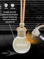 Ikeda Car Air Freshener: Hanging Car Smell Air Freshener | 10ml Hanging Car Perfume | Long Lasting Fragrance | Strong Scents 