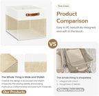 13x13 Storage Cubes 4-Pack, Large Foldable Fabric Cube Storage Bin with Reinforced Bottom and Labels, Organizer Baskets for S