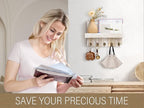 Rebee Vision Farmhouse Key Holder for Wall - Mail Organizer & Key Hanger for Wall - 5 Sturdy Key Hooks with Small Floating Sh