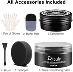 Black Leather Recoloring Balm, Leather Color Restorer Conditioner, Leather Repair Kits for Vinyl Furniture, Sofa, Car Seats, 