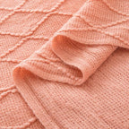 Homiest Decorative Knitted Throw Blanket with Fringe Soft & Cozy Tassel Blanket for Couch Sofa Bed (50" x 60", Coral)